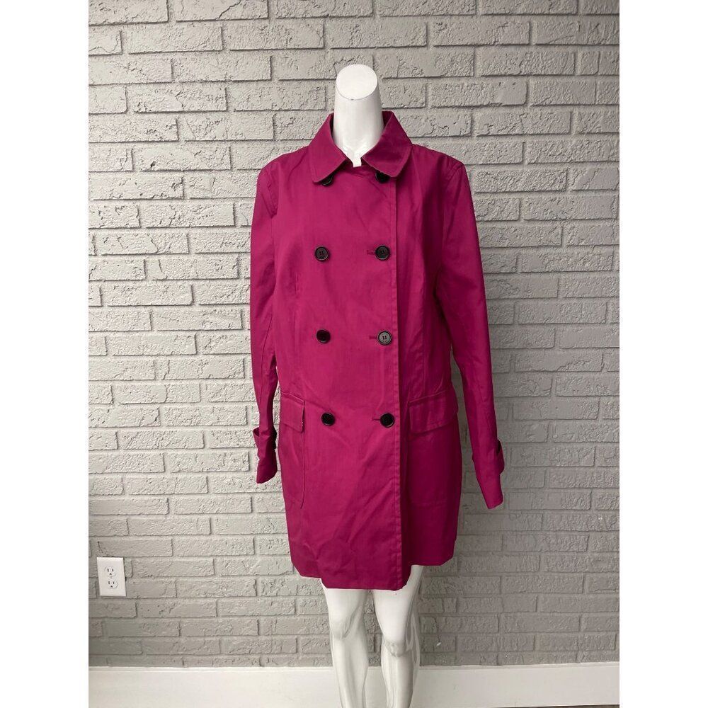 Talbots Women Pink Double Breasted Pea Coat Size 14
